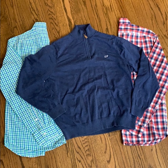J. Crew Other - Bundle of J.Crew long sleeve shirts and 1/4 zip